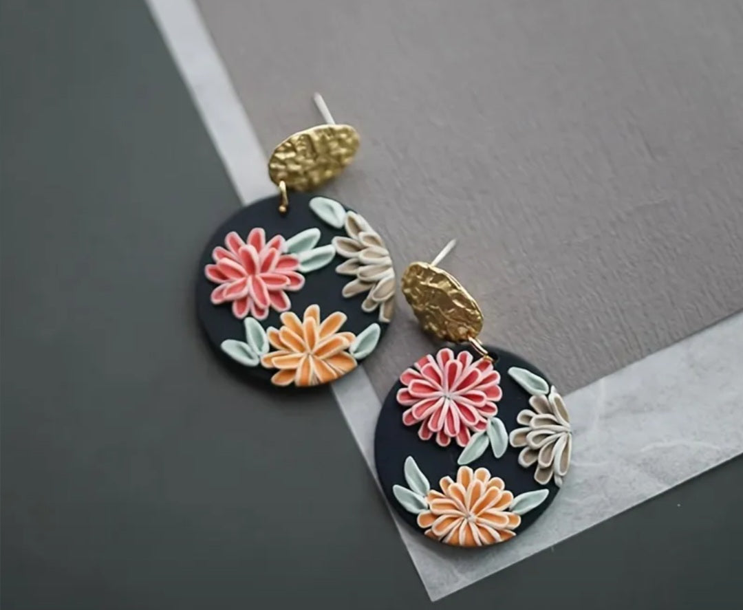 Multi flower earrings