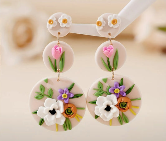 Purple,orange,and white flowers